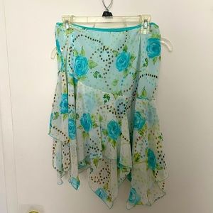 Blue floral skirt